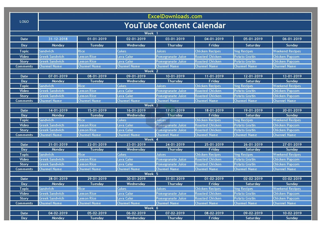 Track Your Video Content Progress with a Calendar